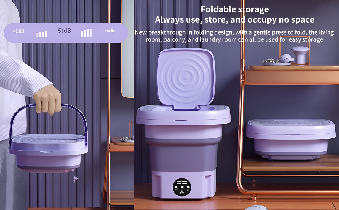 Portable Foldable Mini Top Loading Washing Machine with Spinner and Dryer for Baby Clothes, Semi Automatic Bucket Washer with Modes for Home, Travel