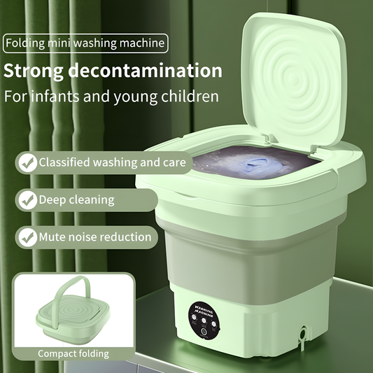 Portable Foldable Mini Top Loading Washing Machine with Spinner and Dryer for Baby Clothes, Semi Automatic Bucket Washer with Modes for Home, Travel